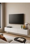 Dorpek Tv Ünitesi 180 Cm Beyaz - Duvara Monte, Modern Tasarım, Şık Dayanıklı, Kolay Montaj Kurulum | Cercei