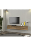 Dorpek Tv Ünitesi Modern Tasarım, Geniş Ekran Uyumlu, Raflı Ve Geniş Alanlı Tv Sehpası 180 Cm Ceviz | Cercei