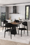 Elite Siyah Polo Metal Sandalye 90x90 Kare Yemek Masası Mutfak Masası Masa Sandalye Takımı Akça