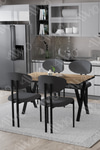 Etna Lotus 80x120 Yemek Masası Mutfak Masası Ofis Masası 4 Kişilik Masa Sandalye Takımı Akça Masa Sandalye Antrasit Gri