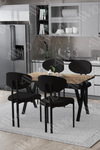 Etna Lotus 80x120 Yemek Masası Mutfak Masası Ofis Masası 4 Kişilik Masa Sandalye Takımı Akça Masa Sandalye Siyah