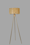 Fısco Tripod Eskitme Lambader Silindir Bambu 02 Abajurlu