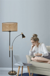 Forza Siyah Lambader Silindir Rattan Abajurlu