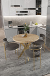 Frame Mat Gold Ayak 4'lü Teddy Sandalye 90x90 Masa Sandalye Takımı Akça