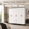 Garaj Home 6 Kapaklı 2 Çekmeceli Dolap - Beyaz