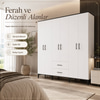 Garaj Home 6 Kapaklı 2 Çekmeceli Dolap - Beyaz