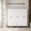 Garaj Home 6 Kapaklı 2 Çekmeceli Dolap - Beyaz