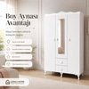 Garaj Home Aynalı 3 Kapaklı Dolap- Beyaz