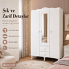 Garaj Home Aynalı 3 Kapaklı Dolap- Beyaz