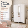 Garaj Home Aynalı 3 Kapaklı Dolap- Beyaz