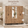 Garaj Home Doğa 6 Kapaklı 2 Çekmeceli Aynalı Dolap - Atlas Çam