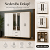Garaj Home Doğa 6 Kapaklı 2 Çekmeceli Aynalı Dolap - Atlas Çam