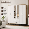Garaj Home Doğa 6 Kapaklı 2 Çekmeceli Aynalı Dolap - Atlas Çam