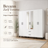 Garaj Home Doğa 6 Kapaklı 2 Çekmeceli Aynalı Dolap - Beyaz