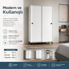 Garaj Home Mercan Sürgülü Dolap 2 Kapaklı - Beyaz
