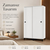 Garaj Home Mercan Sürgülü Dolap 2 Kapaklı - Beyaz