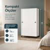 Garaj Home Mercan Sürgülü Dolap 2 Kapaklı - Beyaz