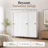 Garaj Home Mercan Sürgülü Dolap 3 Kapaklı - Beyaz