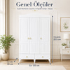 Garaj Home Sude Membran Country 3 Kapaklı Dolap - Beyaz