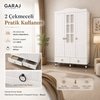 Garaj Home Sude Membran Pencereli 3 Kapaklı Dolap - Beyaz