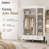 Garaj Home Sude Membran Pencereli 3 Kapaklı Dolap - Beyaz