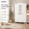 Garaj Home Sude Membran Pencereli 3 Kapaklı Dolap - Beyaz