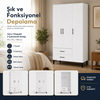 Garaj Home Vera 3 Kapaklı 2 Çekmeceli Dolap - Beyaz