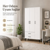 Garaj Home Vera 3 Kapaklı 2 Çekmeceli Dolap - Beyaz