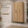 Garaj Home Vera 3 Kapaklı 2 Çekmeceli Dolap - Atlas Çam