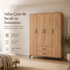 Garaj Home Yaren 4 Kapaklı Dolap - Atlas Çam