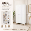 Garaj Home Yıldız 3 Kapaklı Dolap - Beyaz