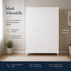 Garaj Home Yıldız 4 Kapaklı 2 Çekmeceli Dolap  - Beyaz