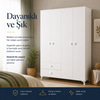 Garaj Home Yıldız 4 Kapaklı 2 Çekmeceli Dolap  - Beyaz