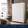 Garaj Home Yıldız 4 Kapaklı 2 Çekmeceli Dolap  - Beyaz