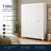 Garaj Home Yıldız 4 Kapaklı 2 Çekmeceli Dolap  - Beyaz