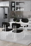 Hauga Lotus Sandalye 80x120 Yemek Masası Mutfak Masası 4 Kişilik Masa Sandalye Takımı Beyaz Masa Sandalye Siyah