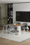 Lavin Beyaz Bohem Ayak Polo Sandalye 80x140 Mutfak Masa Sandalye Takımı Akça