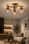 Lumexx Weston 3 Lü Naturel Bal Camlı Plofonyer Avize