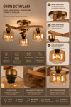 Lumexx Weston 3 Lü Naturel Bal Camlı Plofonyer Avize