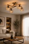 Lumexx Weston 4 Lü Naturel Bal Camlı Plofonyer Avize
