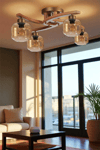 Lumexx Weston 4 Lü Naturel Bal Camlı Plofonyer Avize