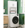 Lumy Camasir Makinesi Dolabi - 2 Kapakli 5 Rafli Beyaz 650X250X1800 Mm