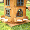 Mandu Ahşap 4 Katlı Teraslı Kedi Evi (Tırmalama + Mama Kaplı)
