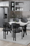 Mara Lotus Sandalye 80x120 Yemek Masası Mutfak Masası 4 Kişilik Masa Sandalye Takımı Düz Beyaz Masa Sandalye Antrasit Gri