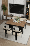Marble Lake MDF Ayak Tokyo Demonte Sandalye 80x120 Yemek Masası Mutfak Masası 4 Kişilik Akça