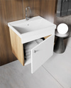 Milano 50 Cm Lavabolu Banyo Dolabı,lavabo Dahil, Ayna Dahil,sonomo Meşe
