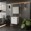 Mimoza 60 Cm Mdf,lavabolu,aynalı Banyo Dolabı Seti,seramik Lavabo Dahil Beyaz Mdf