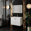 Mimoza 80 Cm Mdf,lavabolu,aynalı Banyo Dolabı Seti,seramik Lavabo Dahil Beyaz Mdf