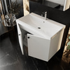Mimoza 80 Cm Mdf,lavabolu,aynalı Banyo Dolabı Seti,seramik Lavabo Dahil Beyaz Mdf