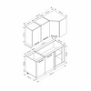 Minar 150Cm Köşe Mutfak Dolabı - Beyaz/Dore K150-D1